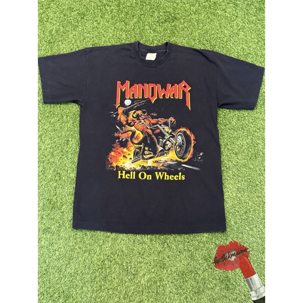 Vintage Manowar Shirt Hell On Wheels M Tshirt Rock Band Tee 1997 L Screen Stars